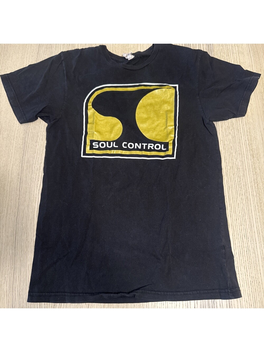 Soul Control Graphic LAT Black Shirt Retro Abstract Art Streetwear Size Small